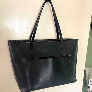 Ted Baker tote with separate wallet black.